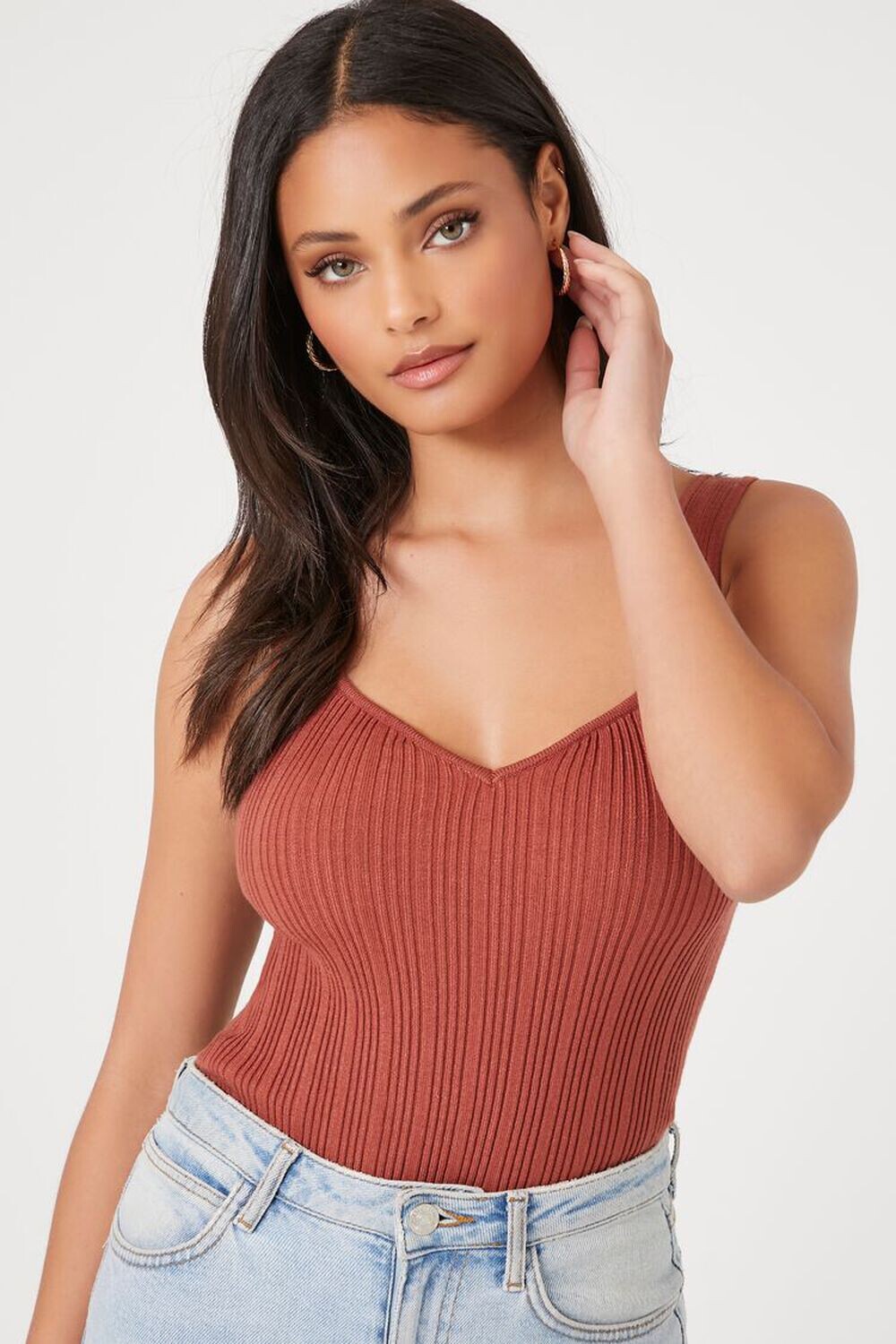 

Трикотажное боди-свитер-майка Forever 21