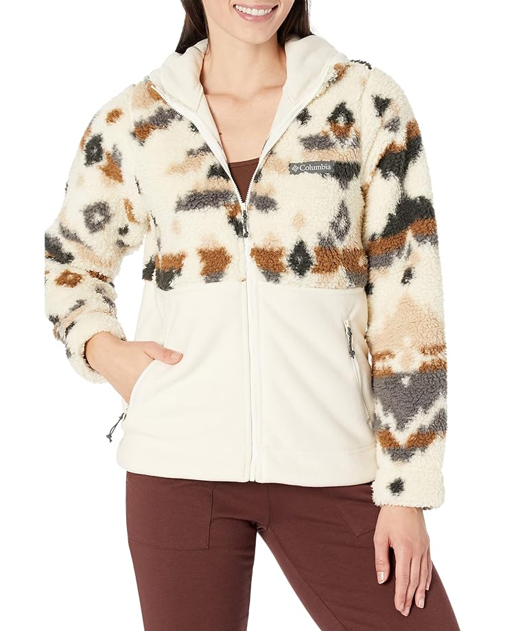 Куртка Columbia Winter Pass Sherpa Hooded Full Zip, цвет Chalk Rocky Mountain Print/Chalk