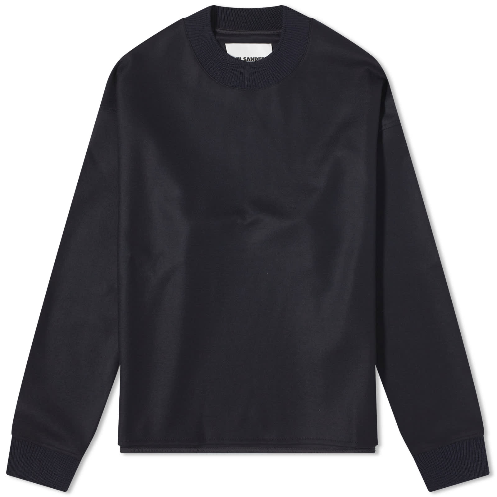 Свитшот Jil Sander Melton Wool, цвет Midnight серый свитер с круглым вырезом средний jil sander