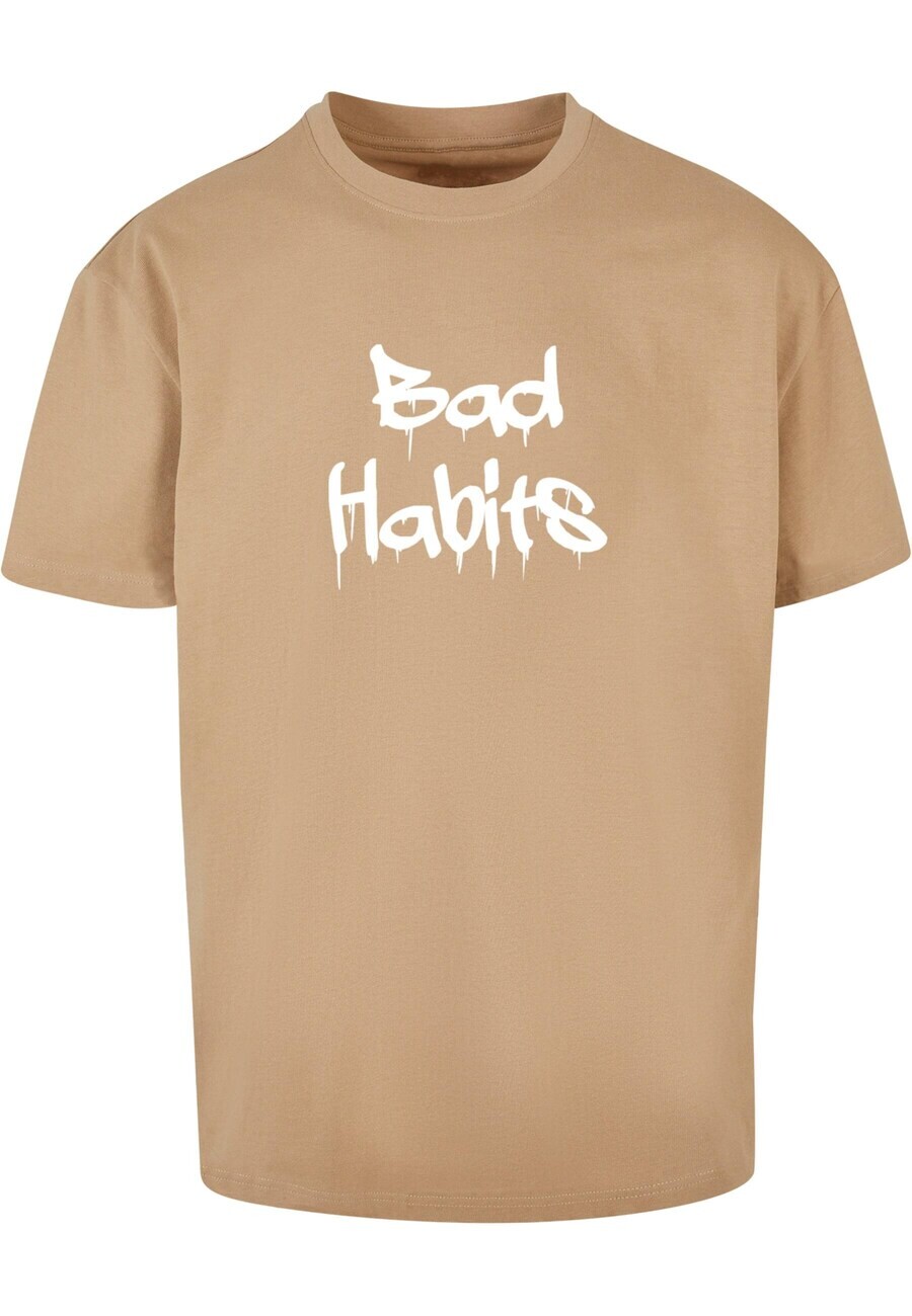

Футболка Merchcode BAD HABITS, темно-бежевый