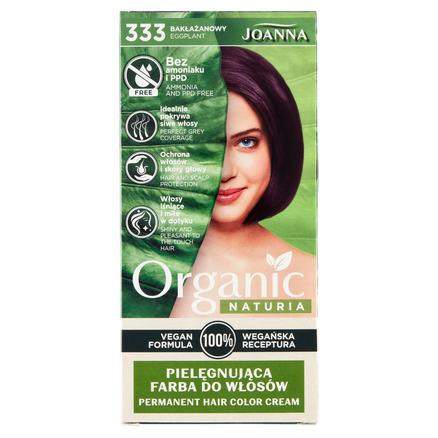 Краска для волос 333 баклажан Joanna Naturia Organic, 1 упаковка цена и фото