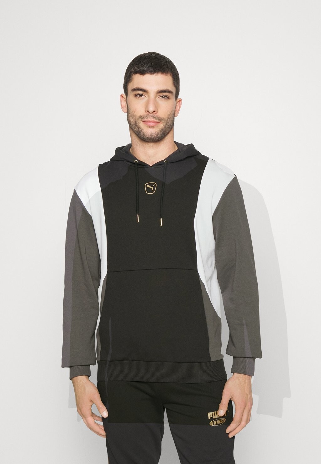 

Худи Puma King Hoody, черно-тень / серо-белый, Черный