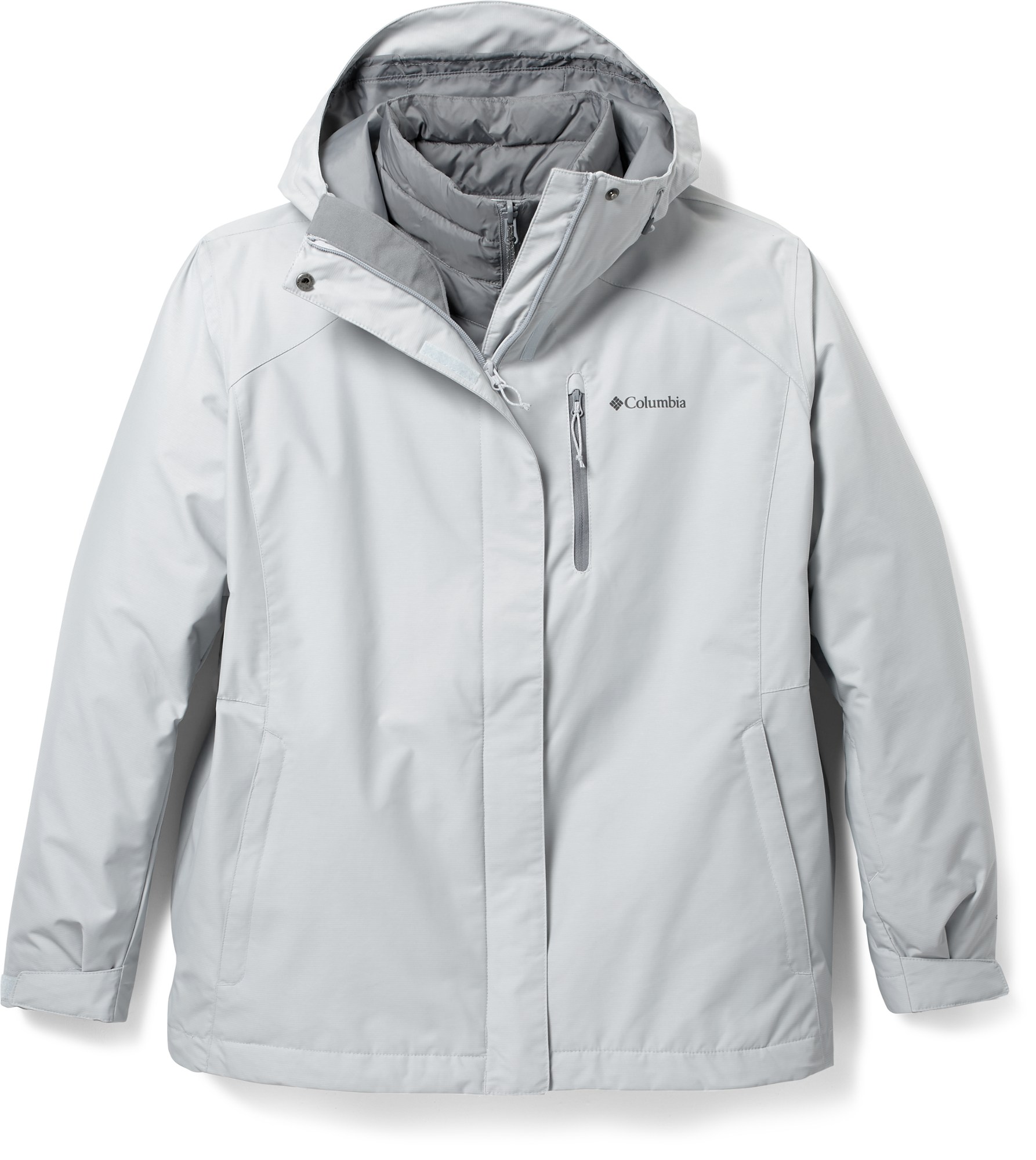 цена Куртка 3-в-1 Whirlibird IV Interchange — женские большие размеры Columbia, серый