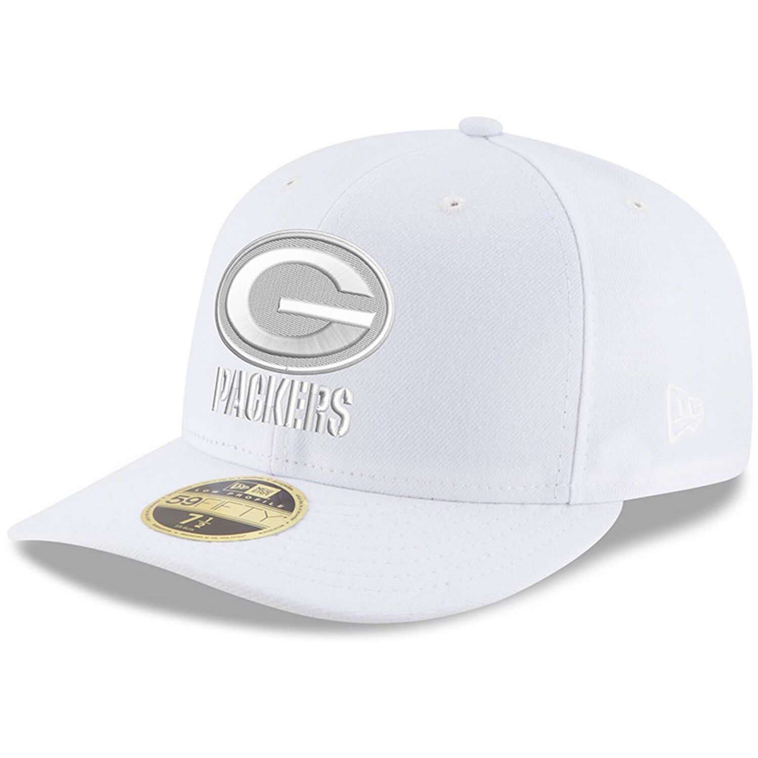 

Мужская облегающая шляпа New Era Green Bay Packers White on White с низким профилем 59FIFTY