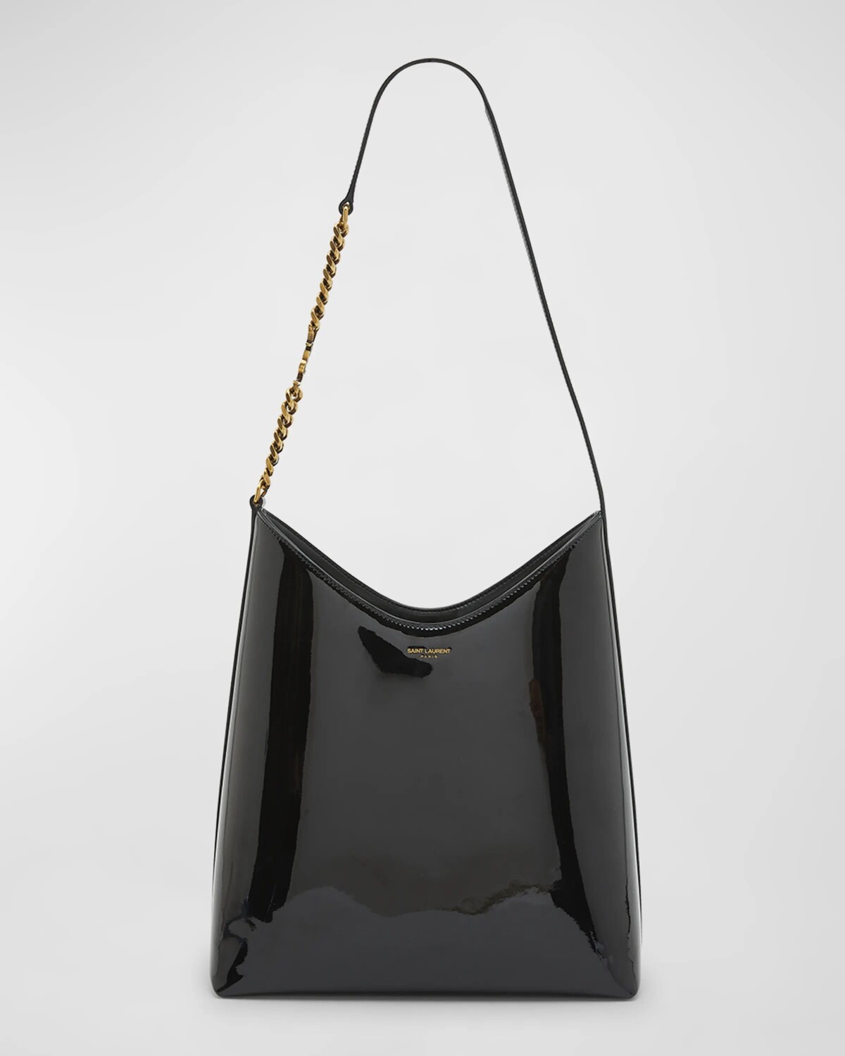 

Сумка-хобо из лакированной кожи Sac Saint Laurent, цвет Black