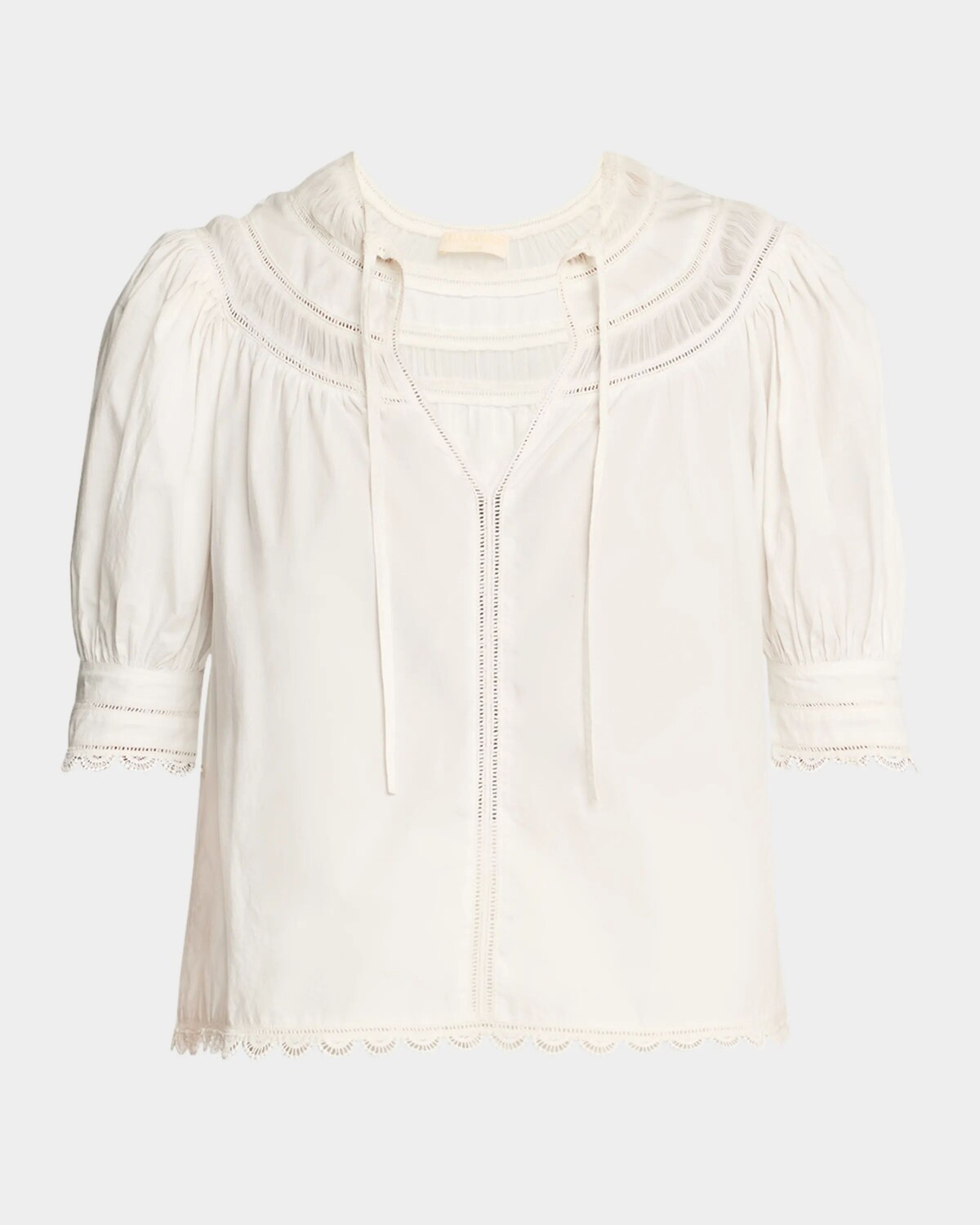 

Хлопковый топ Dylan с кружевной вставкой Ulla Johnson, цвет Cowrie