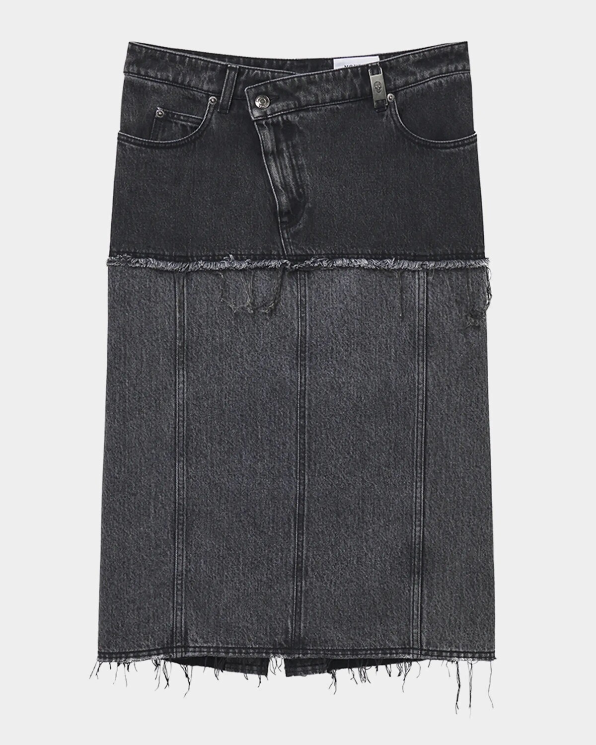 

Юбка миди из гибридного денима Alexander Mcqueen, цвет Grey Red