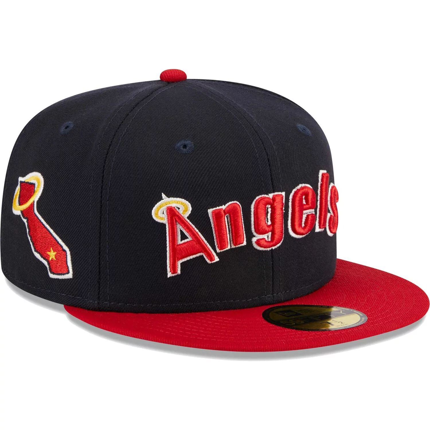 

Мужская шляпа New Era Navy California Angels Cooperstown Collection в стиле ретро 59FIFTY с надписью 59FIFTY