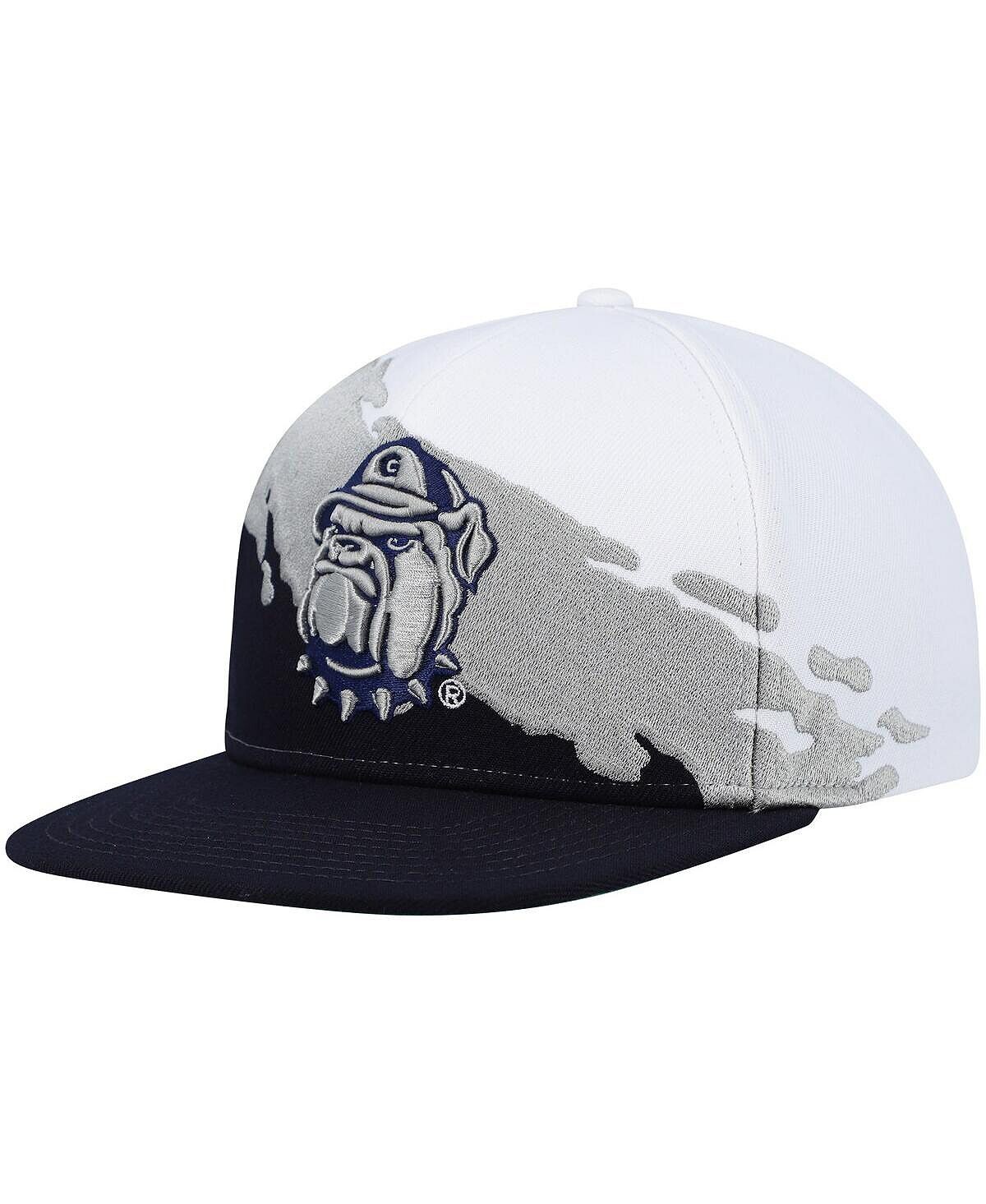 

Мужская белая, темно-синяя шляпа Georgetown Hoyas Paintbrush Snapback Mitchell & Ness