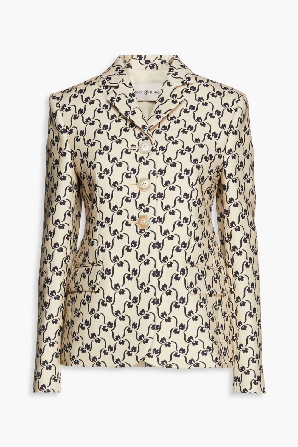 

Твиловый жакет с принтом Tory Burch, крем