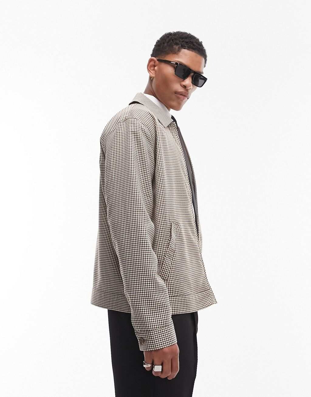

Светло-коричневая куртка в клетку Topman в стиле Харрингтон, Коричневый