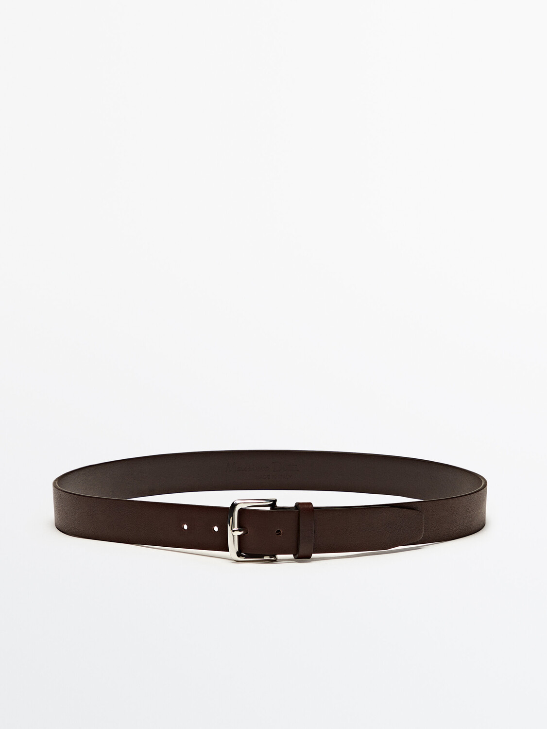 

Ремень из мягкой кожи наппа Massimo Dutti, коричневый