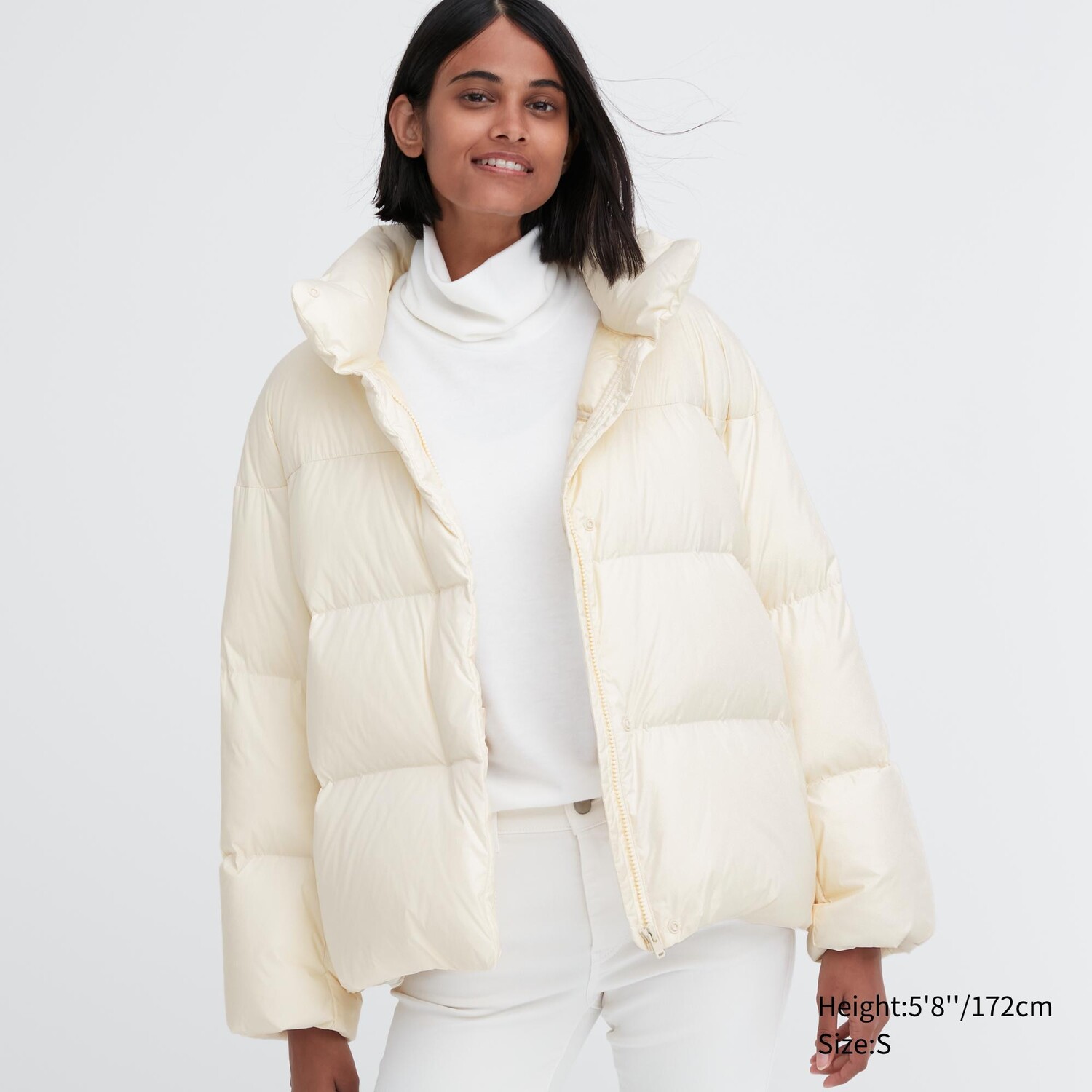 

Мягкий пуховик Powder (NANODESIGN) Uniqlo, кремовый, Бежевый