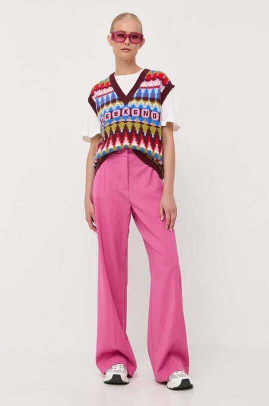 

Льняные брюки Weekend Max Mara, розовый