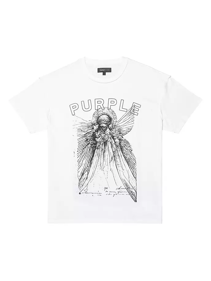 

Трикотажная футболка с графическим логотипом Purple Brand, цвет off white