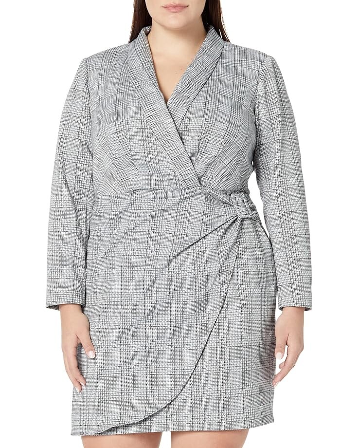 

Платье Donna Morgan Plus Size Metallic Plaid Blazer, цвет Grey/Black