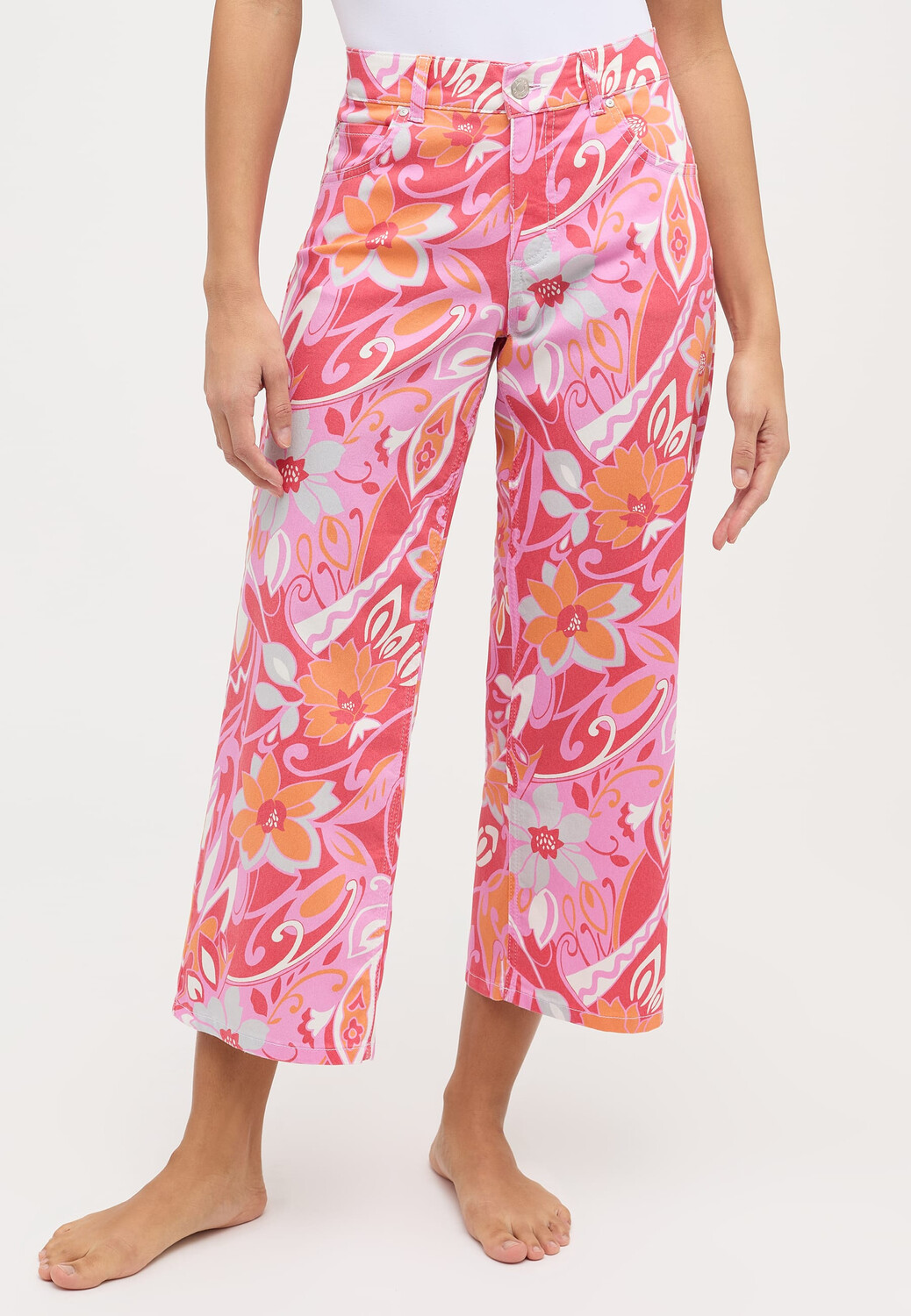 

Брюки ANGELS Culotte Culotte Linn mit Blumen Print, коралловый