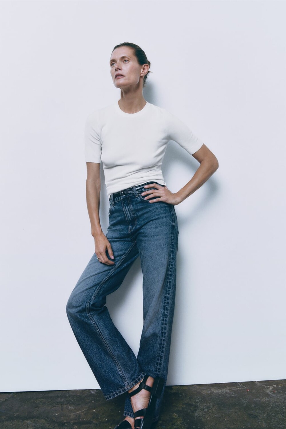 

Базовый трикотажный свитер ZARA, белый