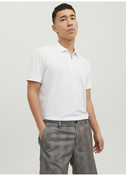 

Однотонная белая мужская футболка-поло Jack & Jones, Белый