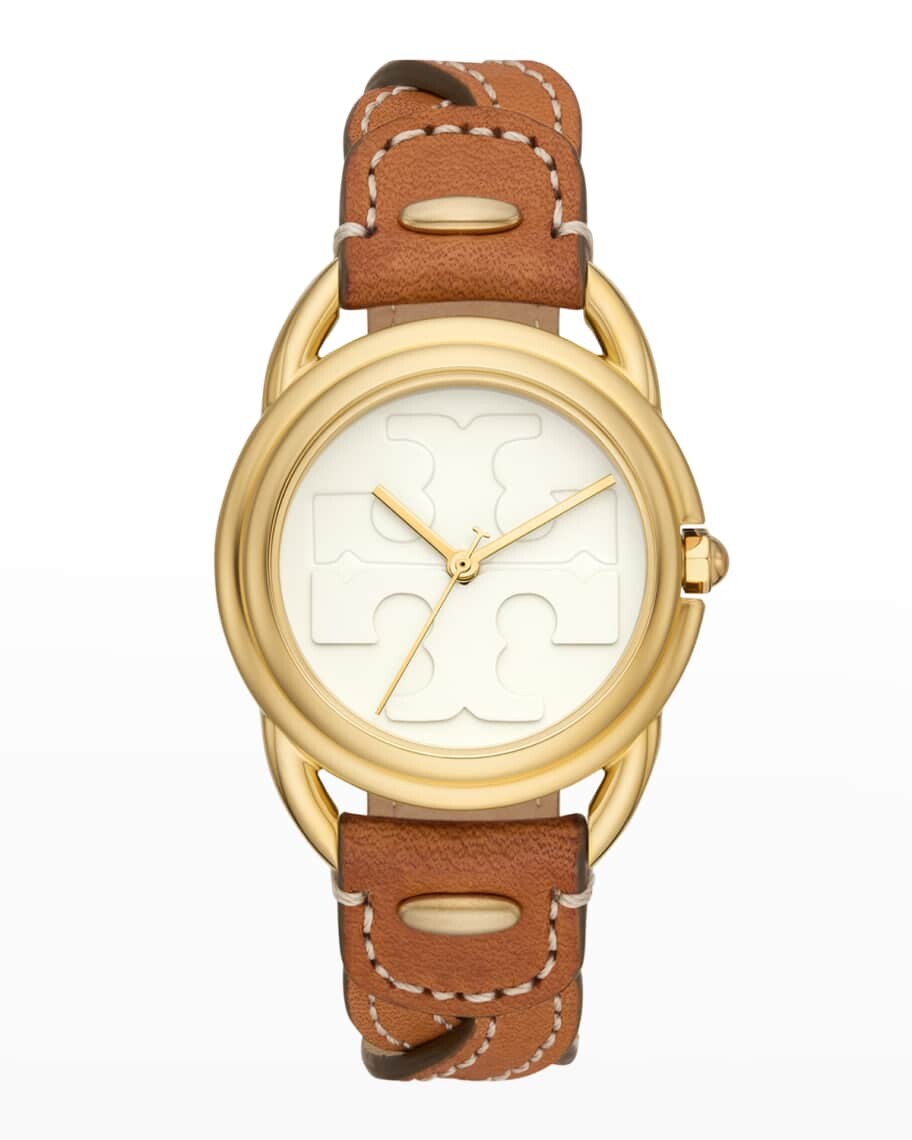 

Кожаные часы с плетеным багажом Miller Tory Burch