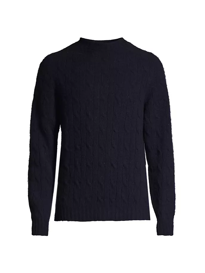 

Свитер косой вязки из шетландской шерсти Drake'S, цвет new navy