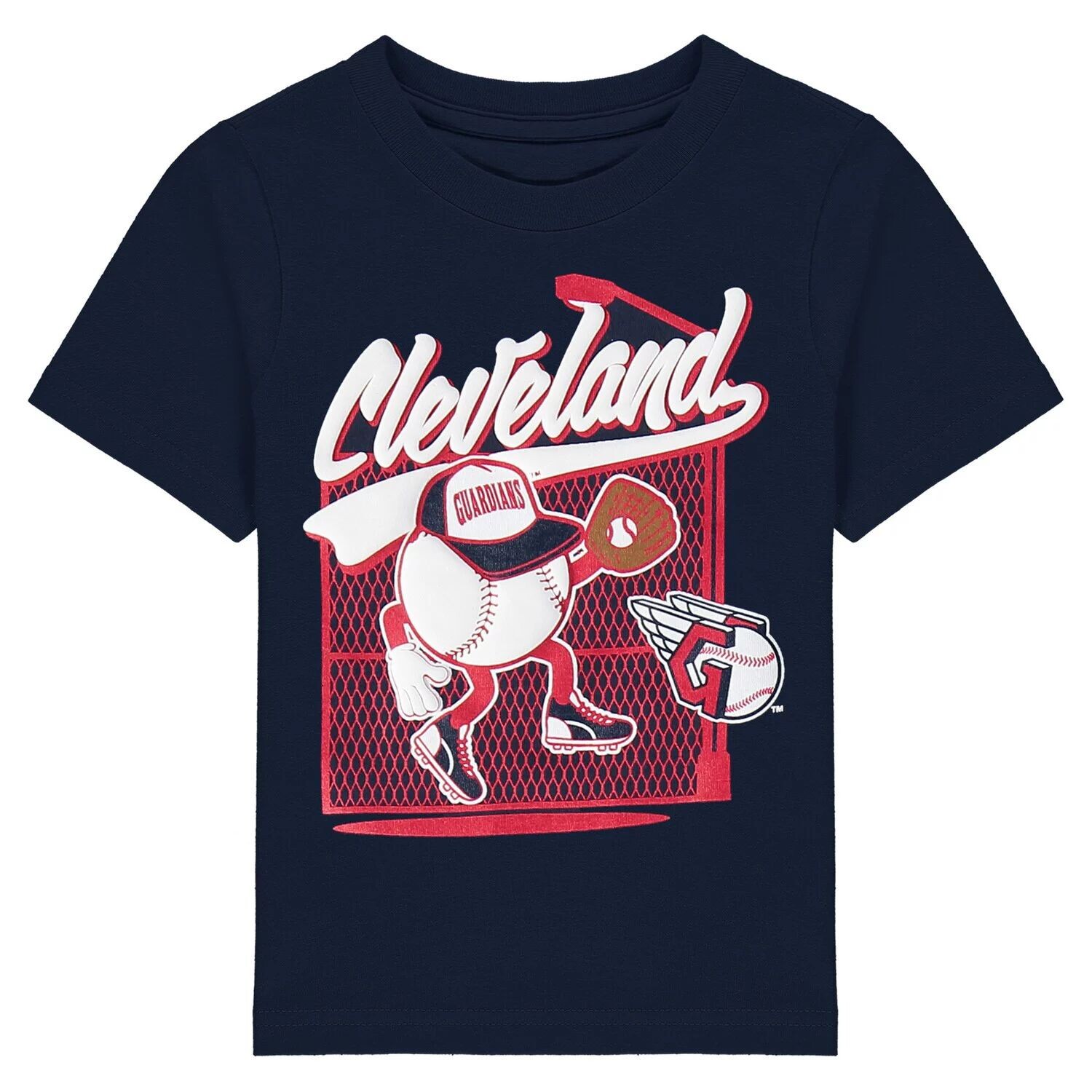 

Темно-синяя футболка Cleveland Guardians On the Fence для малышей Outerstuff