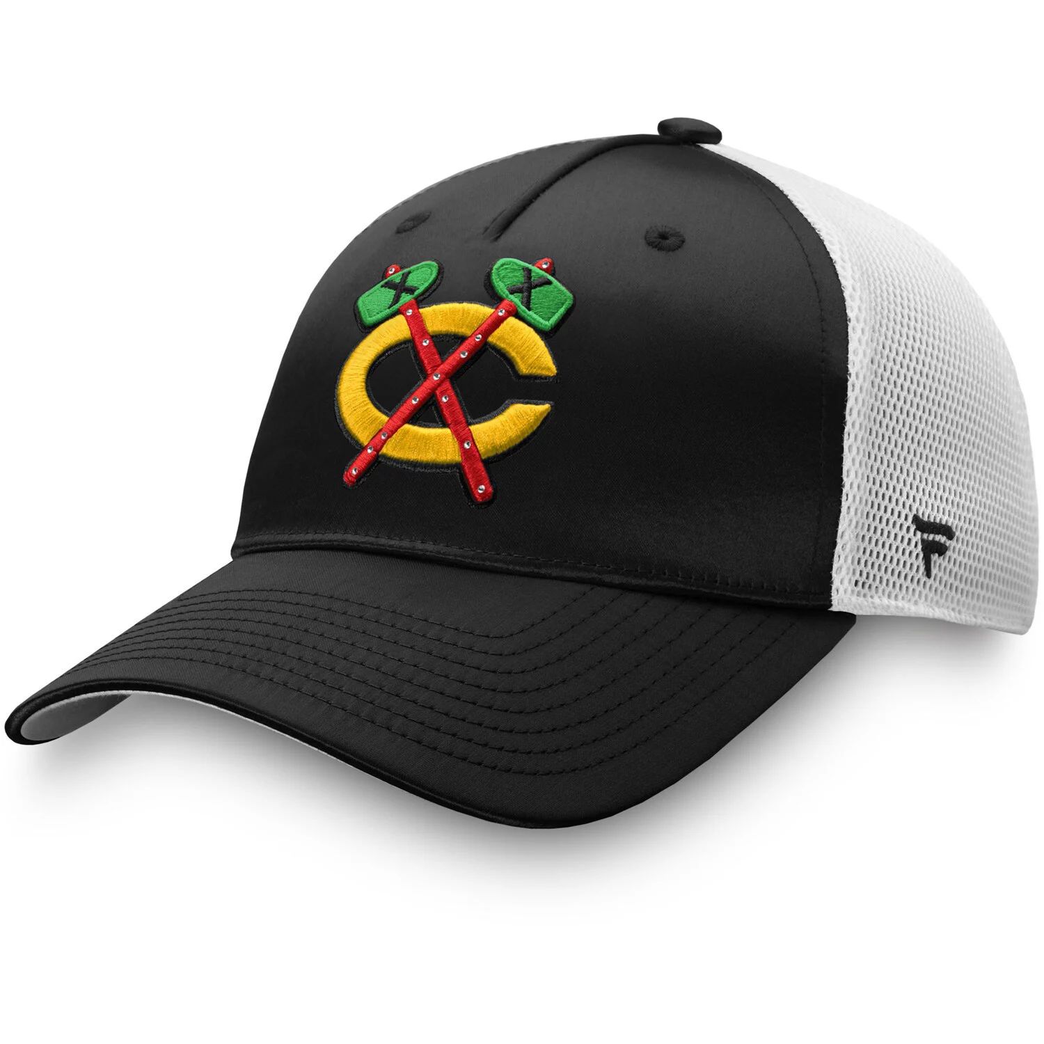 

Женская эксклюзивная черная кепка с логотипом Fanatics Chicago Blackhawks Snapback Trucker Snapback Fanatics