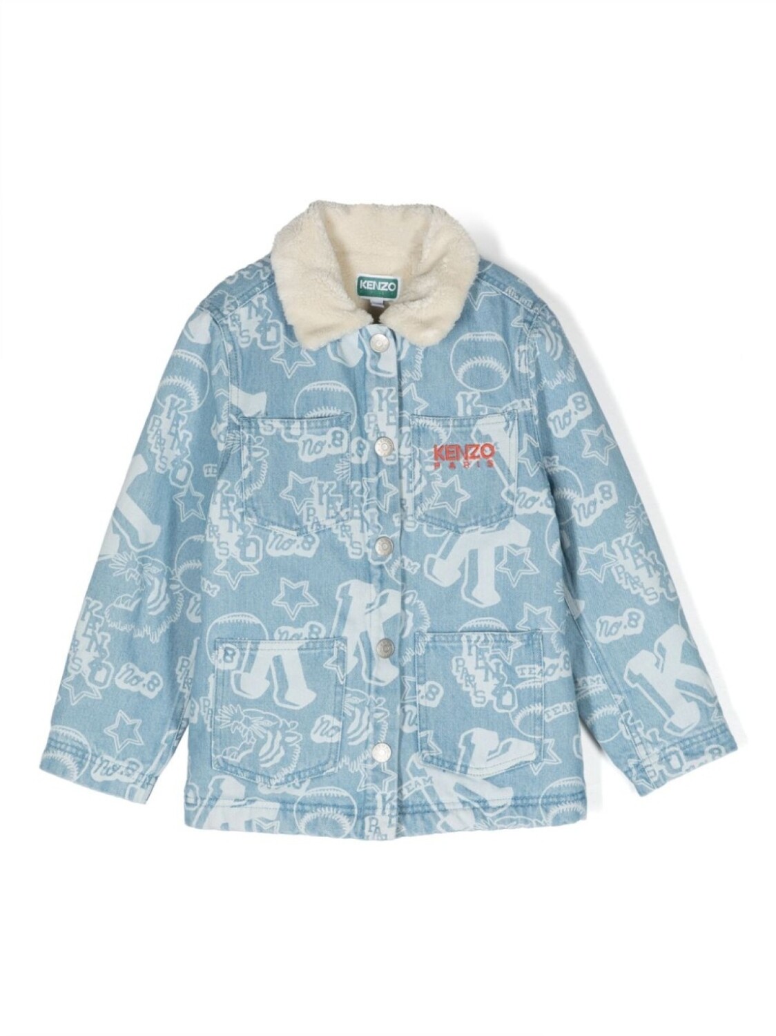 

Kenzo Kids джинсовая куртка с логотипом, синий