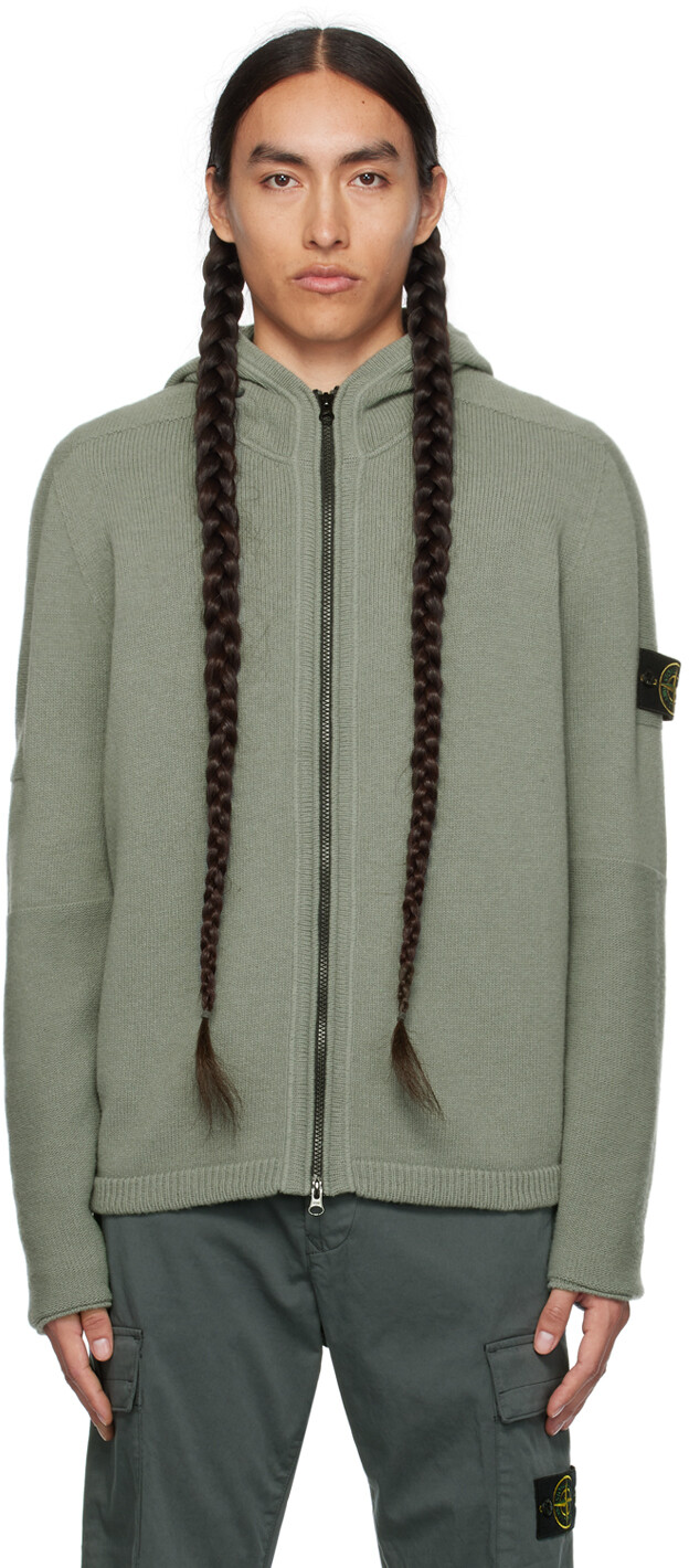 

Зеленый худи на молнии Stone Island