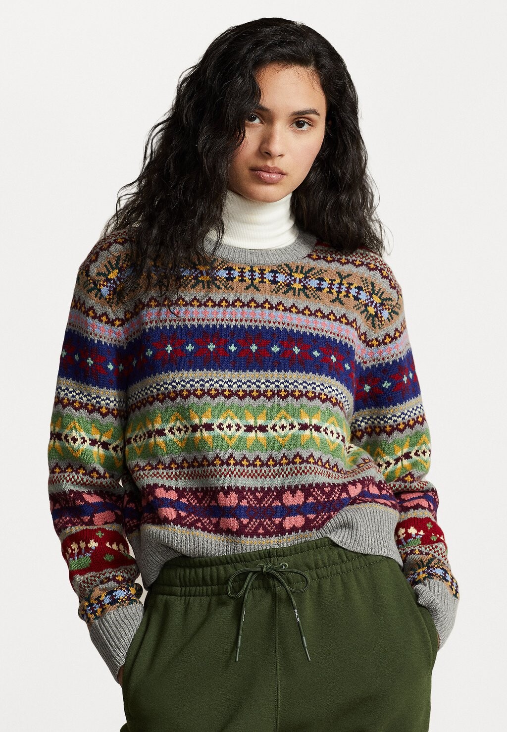 

Свитшот Polo Ralph Lauren ДЛИННЫЙ РУКАВ, цвет grey multi