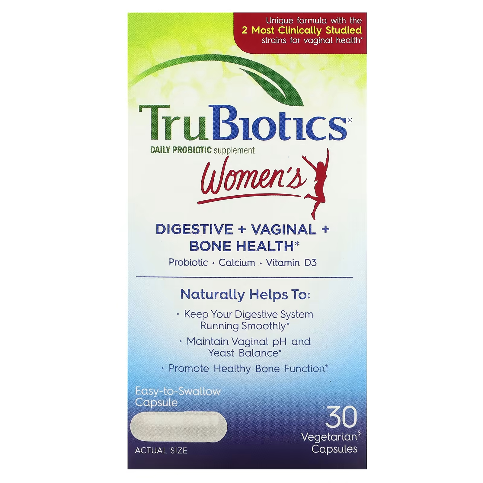 Витамины для женщин TruBiotics пищеварение + женское здоровье + здоровье костей, 30 капсул trubiotics здоровье пищеварительной системы и иммунитета 30 вегетарианских капсул