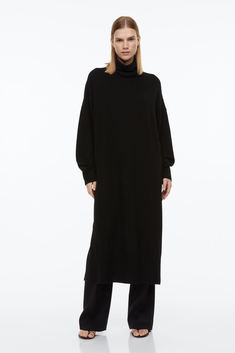 

Кашемировое платье с высоким воротником H&M