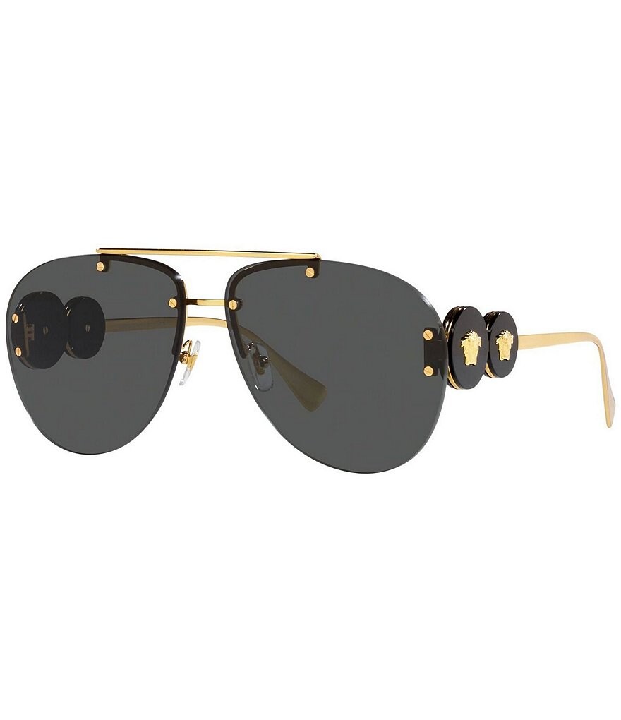 Versace Женские солнцезащитные очки-авиаторы VE2250 63 мм, золотой