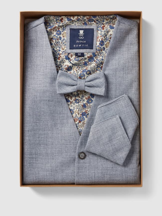 

Комплект из галстука и нагрудного платка с узором по всей поверхности Prince Bowtie, синий