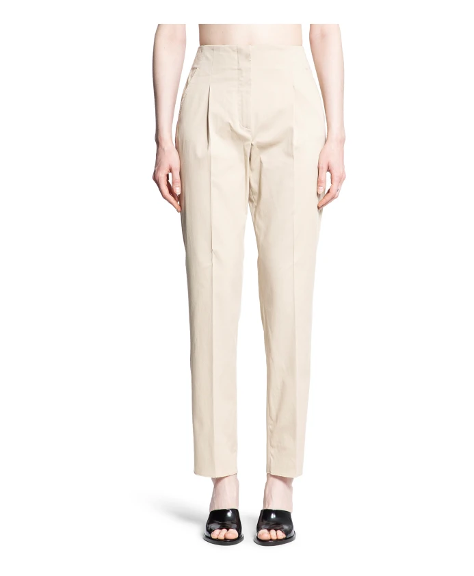 

Брюки из шелкового габардина с высокой талией Max Mara, бежевый
