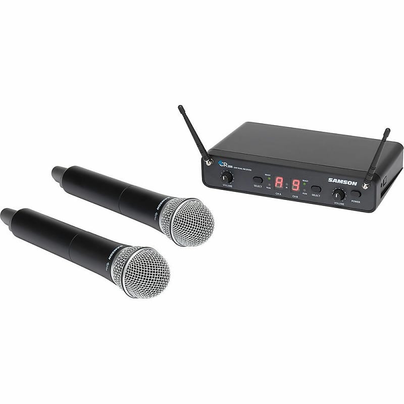 Микрофон Samson Concert 288 Dual-Channel UHF Wireless Handheld Mic System - H Band (470-518 MHz) new handhelds uhf wireless microphone 2 channel lithium battery uhf professional mic for party stage home ktv set 30m receive