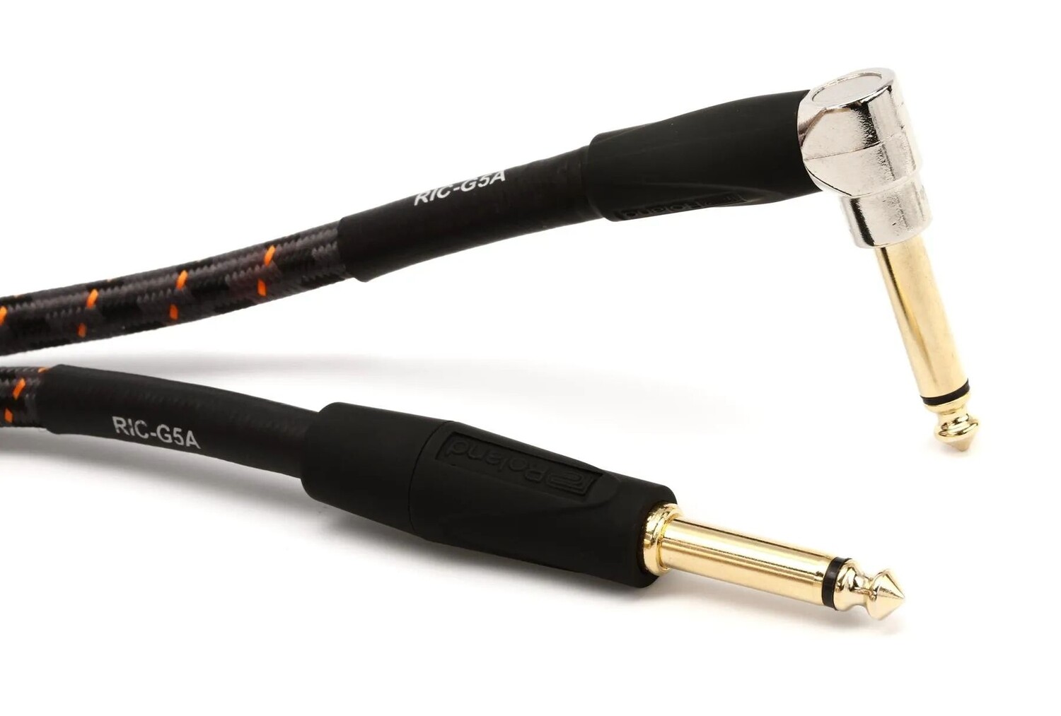 

Roland RIC-G5A Gold Series, прямой и угловой инструментальный кабель — 5 футов