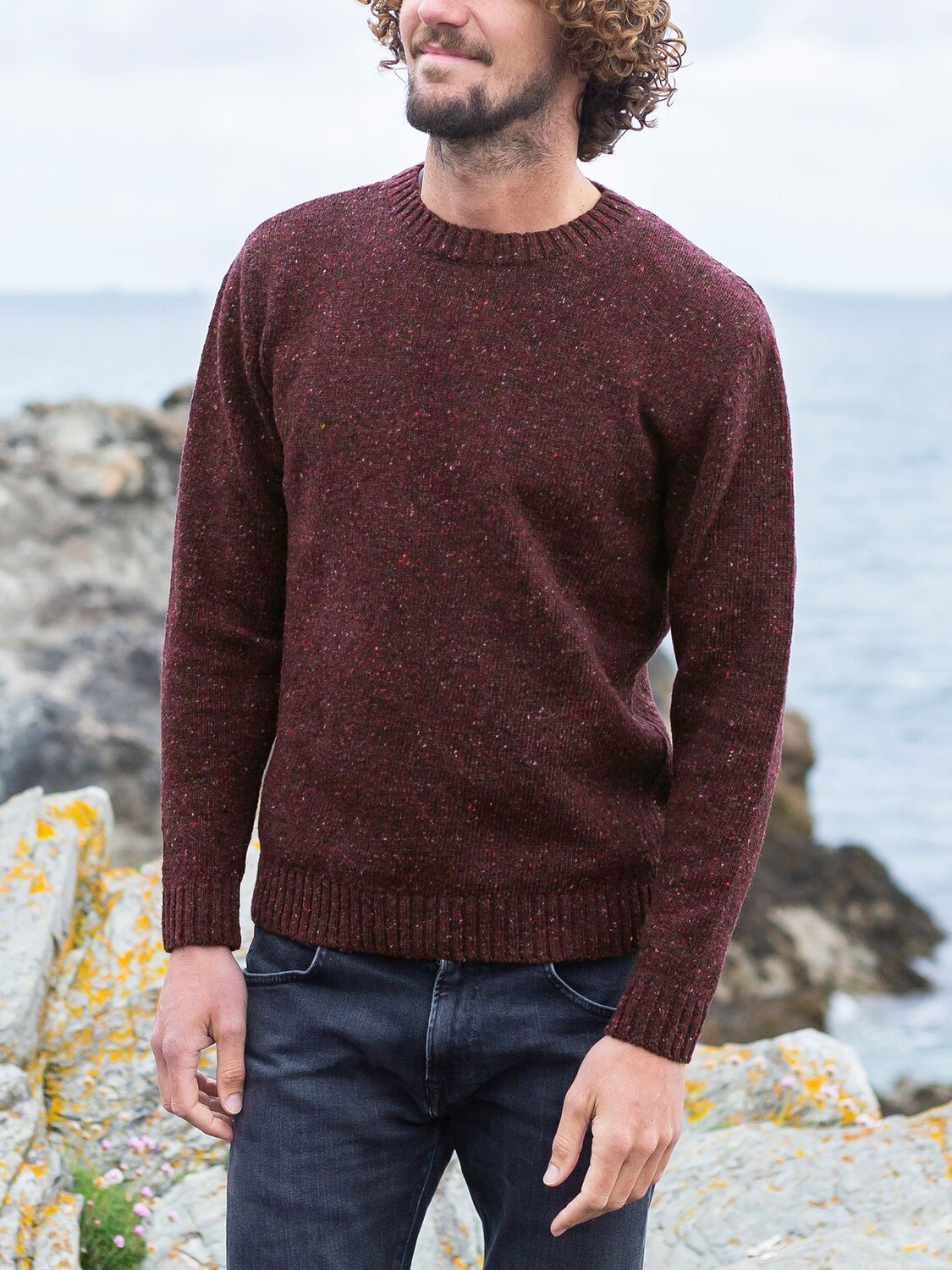 

Шерстяной джемпер с круглым вырезом Celtic & Co. Donegal, цвет Мерло