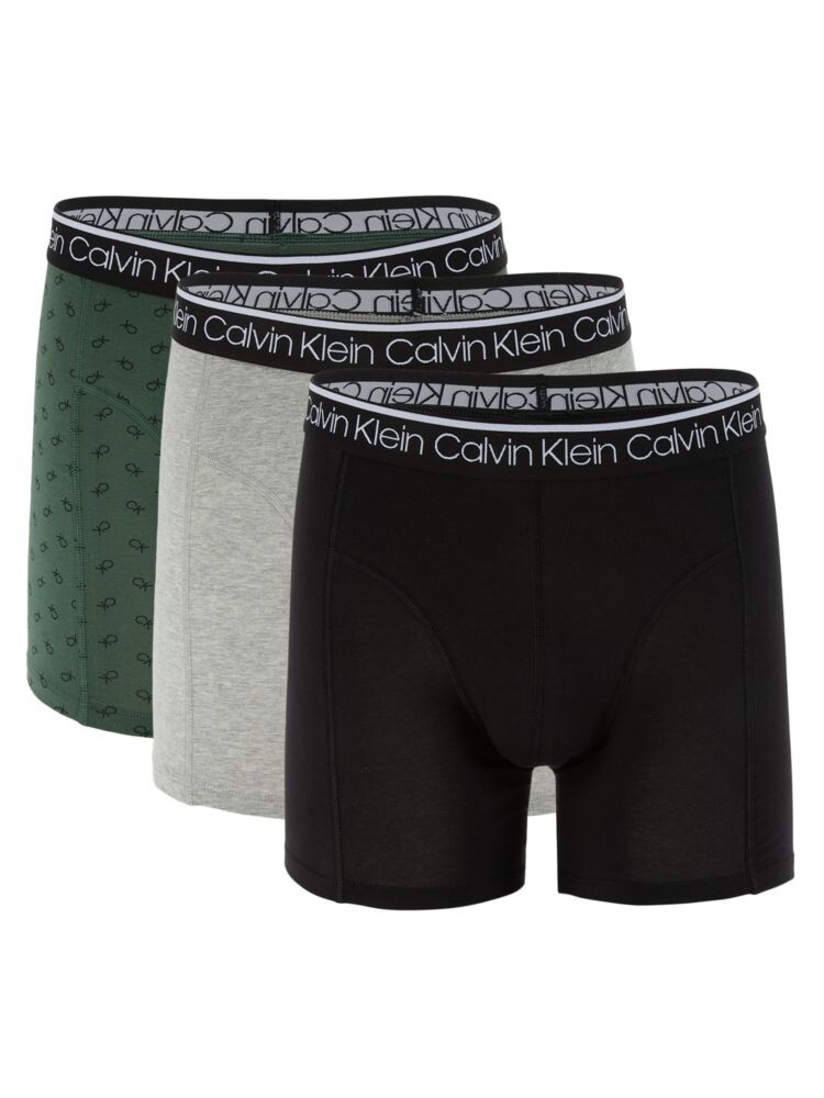

Комплект из 3 трусов-боксеров Calvin Klein, цвет Green Grey Black