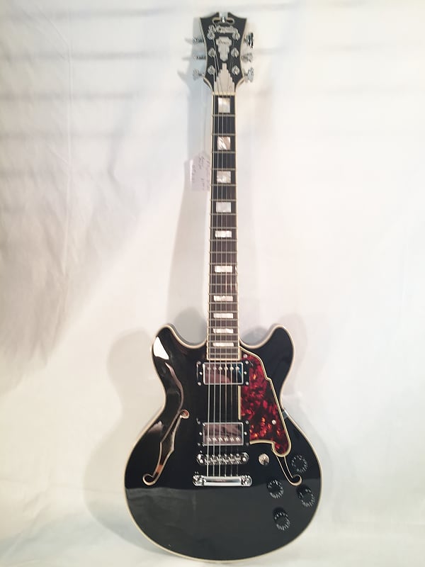 Электрогитара D'Angelico-Premier Mini DC Semi-Hollow Body Electric Guitar-Black Flake-w/Gig Bag фото