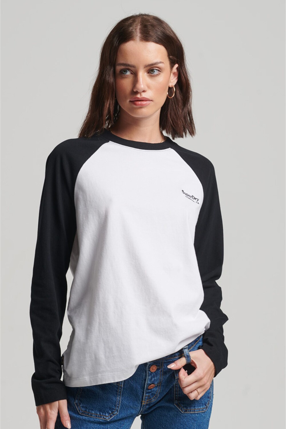 

Бейсбольная футболка из органического хлопка с винтажным логотипом Superdry, белый