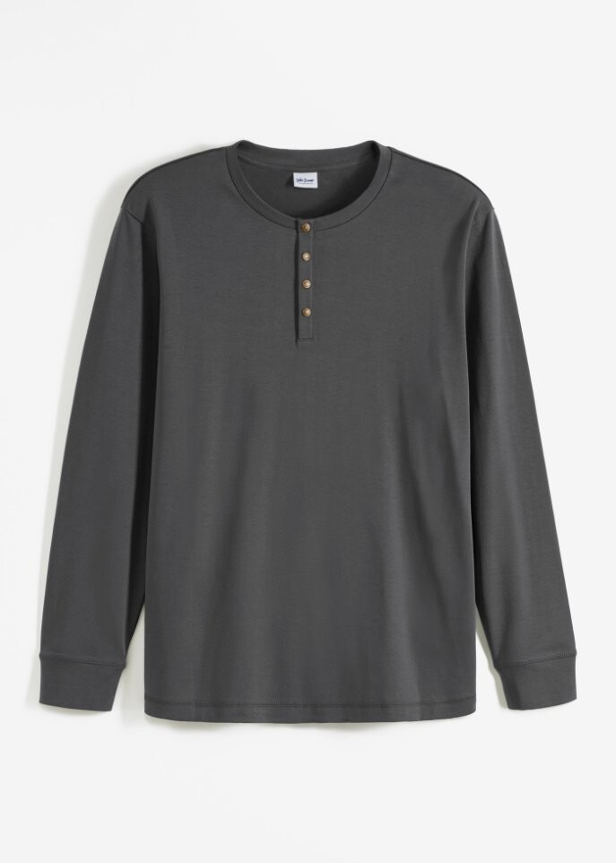 

Хенли рубашка с длинными рукавами John Baner Jeanswear, черный