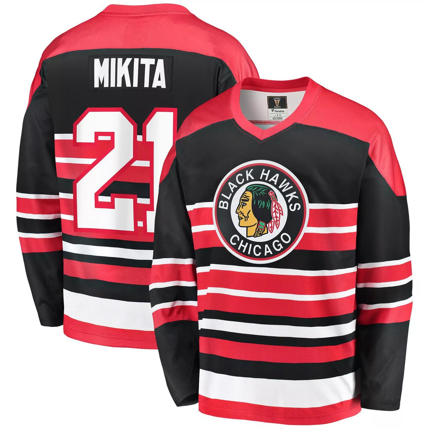 

Мужская футболка Fanatics Branded Stan Mikita Red Chicago Blackhawks Premier отколовшегося игрока пенсионера