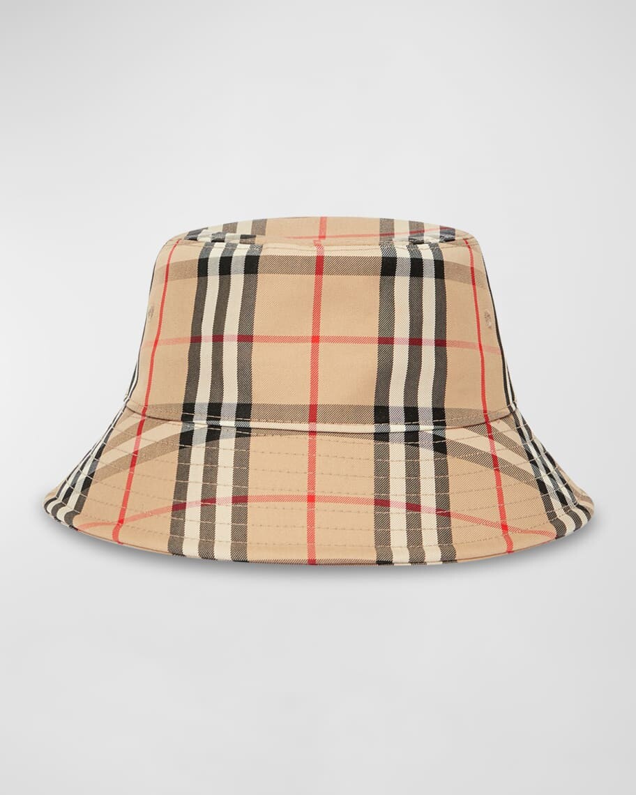 

Шапка-ведро из твила в клетку Burberry