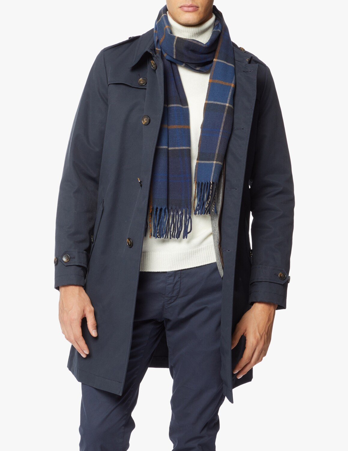 

Клетчатый шарф Barbour, синий