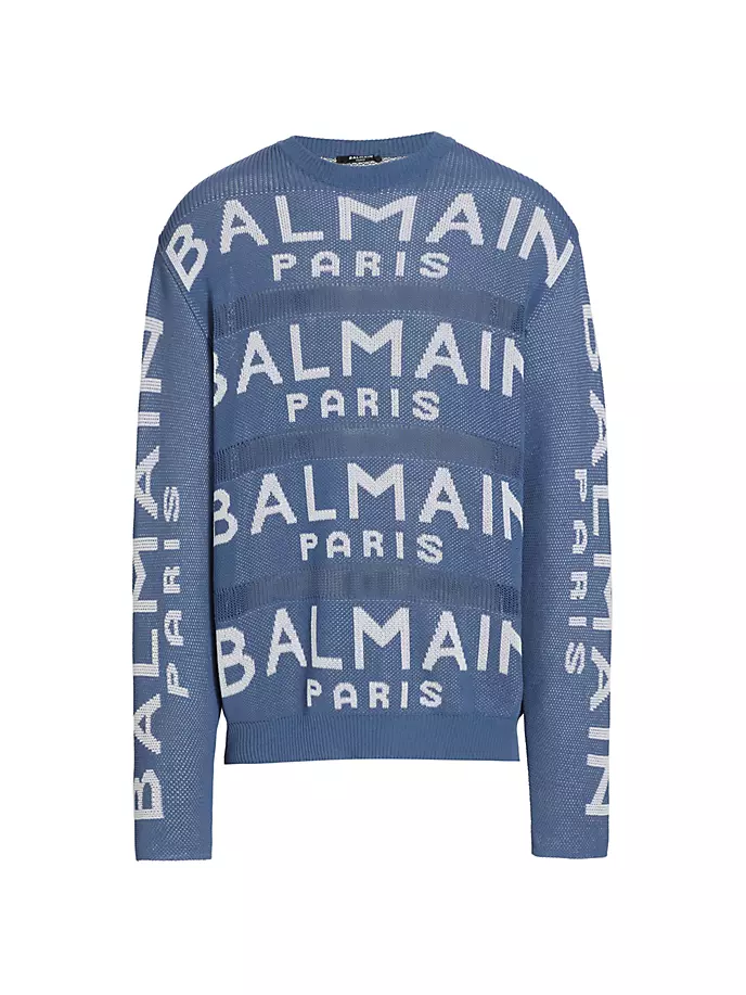 

Вязаный свитер Balmain с круглым вырезом Balmain, белый