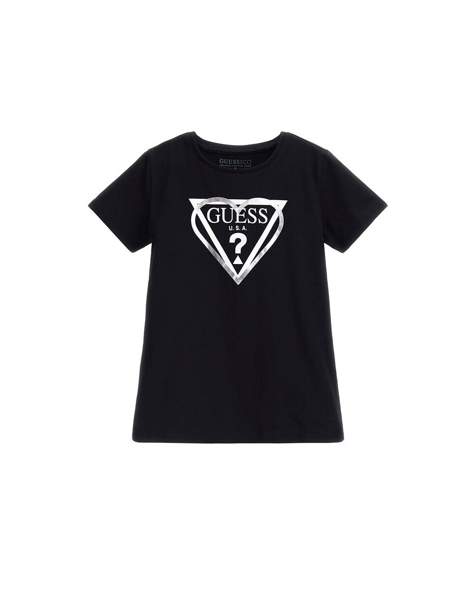 

Футболка с треугольным логотипом и сердцем Guess, черный