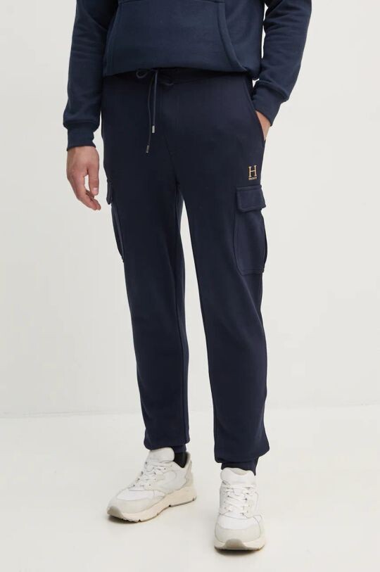 

Хлопковые спортивные штаны Hackett London, темно-синий