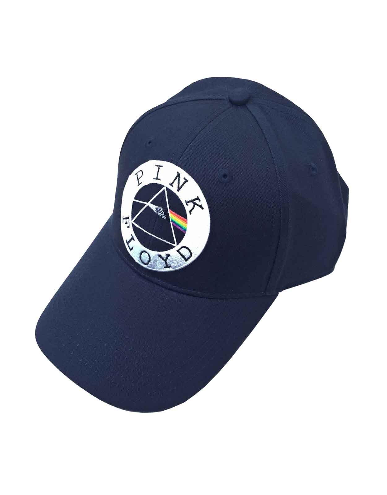 Бейсбольная кепка с круглым логотипом и ремешком на спине Pink Floyd, темно-синий
