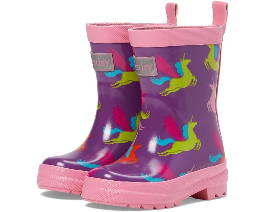 

Ботинки Hatley Pretty Pegasus Shiny Rain Boots, фиолетовый